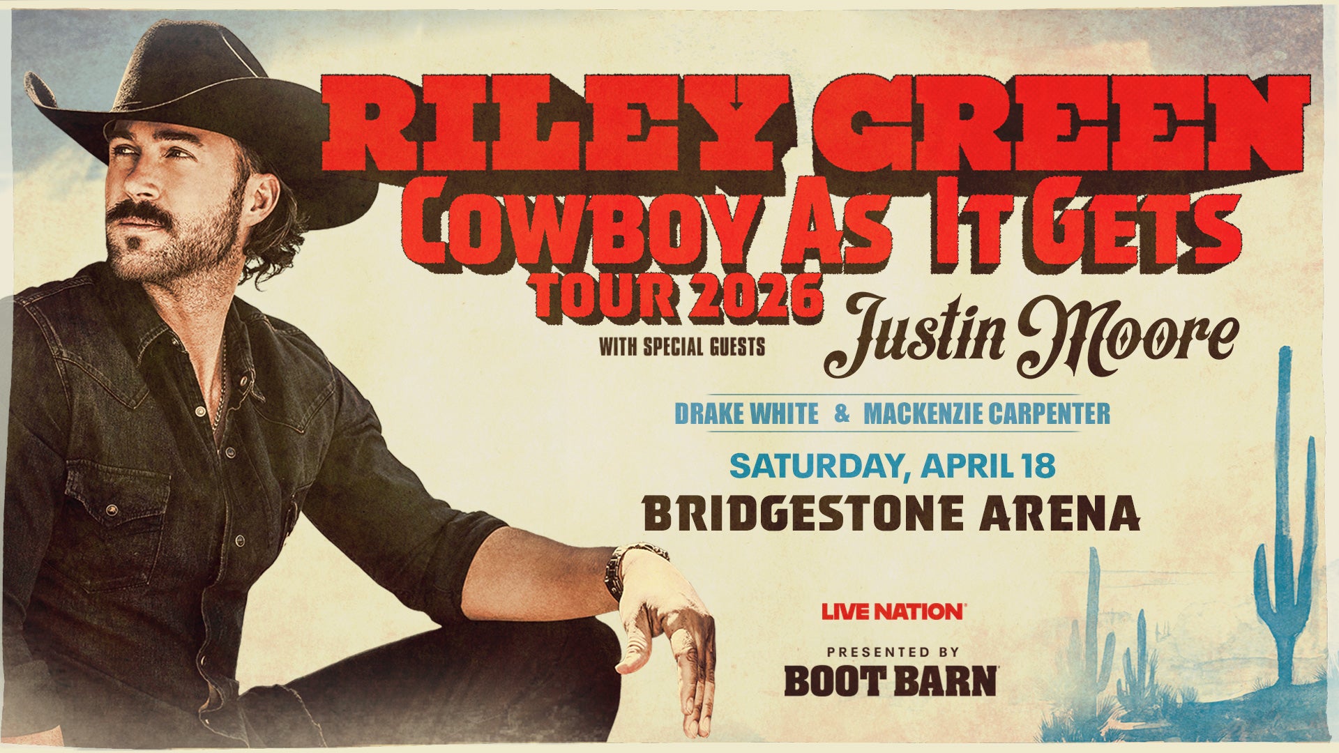 More Info for Riley Green: Cowboy As It Gets Tour 2026